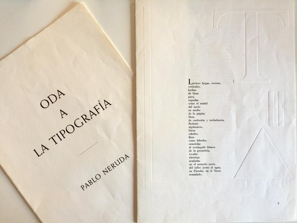 La «Oda a la Tipografía» de Pablo Neruda