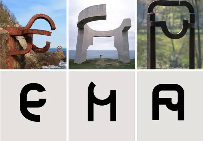 Una tipografía a partir de las esculturas de Chillida