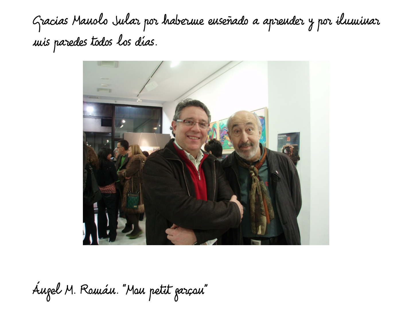 Un mensaje de Ángel M. Román. «Mon petit garçon»